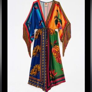 Farm Rio Scarf Print Kaftan